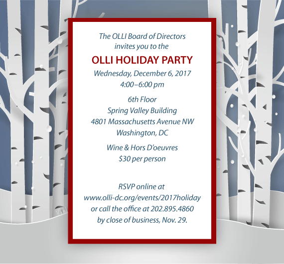 Invitation to OLLI 2017 Holiday Party